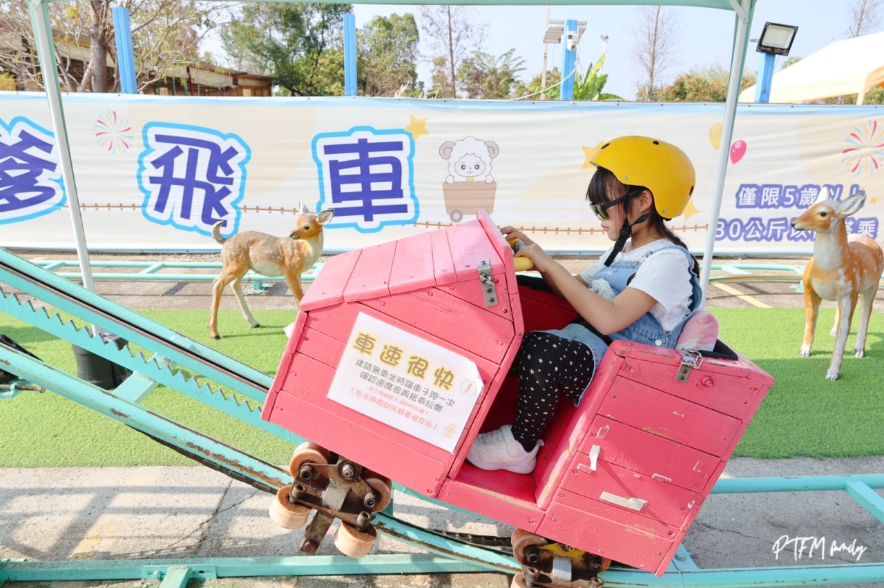嘉義親子景點｜萌寵村親子樂園，豐富的動物互動玩人力飛車、海盜村還有手搖船可以划