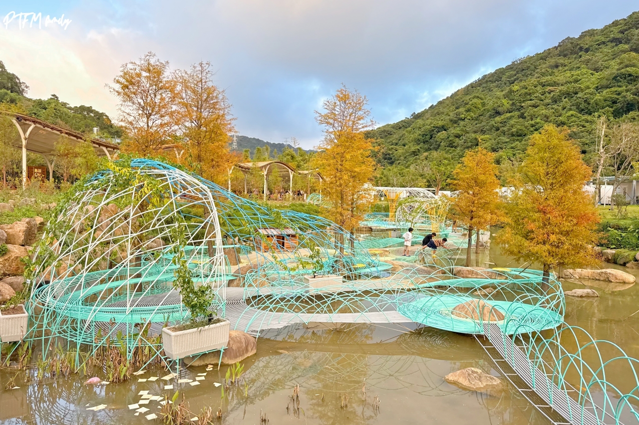 新北玩水景點｜亮山川Lands & Stream Resort Park，萬里一日遊玩水景點，有戲水池、烤肉、動物和生態藝術造景
